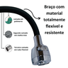 Torneira Metal Inox com Filtro Preto Flexível Preta Chuveirinho Prata Gourmet Pia Cozinha Bancada Lu - 3