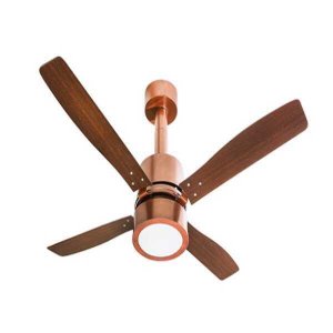 Ventilador de Teto Venti-Delta Vintage LED com 4 Pás Marrom / Cobre 127V.
