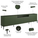 Ver imagem 3 de Rack para Sala de Estar Tv 85 Pol 4 Portas Brise Pés Industrial Preto Alef I03 Musgo - Lyam Decor