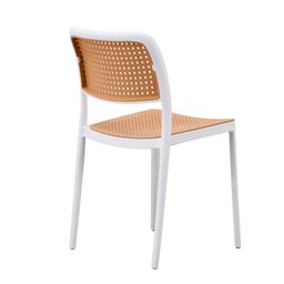 Cadeira de Jantar Amis em Tela Rattan Empilhável - Branca - 4