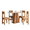 Ver imagem 2 de Conjunto Sala de Jantar 4 Lugares Retangular MDF Diana Mel/Off