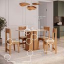 Ver imagem 7 de Conjunto Sala de Jantar 4 Lugares Retangular MDF Diana Mel/Off
