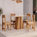 Ver imagem 1 de Conjunto Sala de Jantar 4 Lugares Retangular MDF Diana Mel/Off
