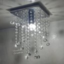 Ver imagem 3 de Lustre de Cristal Acrílico Alto Brilho 20x20 Cm 25 Altura Soq E27 - Transparente