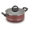 Caçarola Antiaderente Vermelho Cereja Com Tampa de Vidro 24 - 1