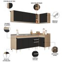 Ver imagem 3 de Armário de Cozinha Modulado de Canto Esquerdo 4 Peças Cp51 com Pia Inox Castanho/preto - Lumil Lumil