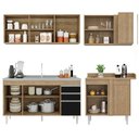 Ver imagem 6 de Armário de Cozinha Modulado de Canto Esquerdo 4 Peças Cp51 com Pia Inox Castanho/preto - Lumil Lumil