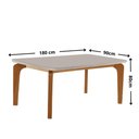 Ver imagem 4 de Mesa de Jantar Liz 6 Lugares Retangular MDF com Vidro 180cm Marrom Moderna