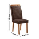 Ver imagem 2 de Mesa de Jantar Liz 6 Lugares Retangular MDF com Vidro 180cm Marrom Moderna