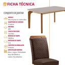 Ver imagem 3 de Mesa de Jantar Liz 6 Lugares Retangular MDF com Vidro 180cm Marrom Moderna