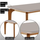 Ver imagem 6 de Mesa de Jantar Liz 6 Lugares Retangular MDF com Vidro 180cm Marrom Moderna