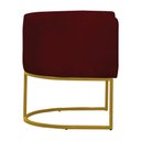 Ver imagem 3 de Kit 2 Poltronas Reforçada Decorativa Sala Estar Jantar Gabriela Base Ferro Dourado Suede Marsala
