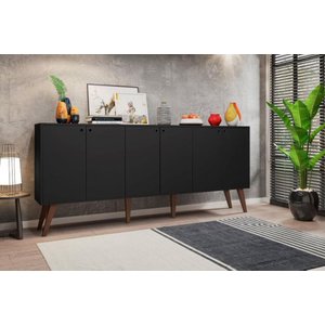 Balcao Aparador 6 Portas Guatemala Preto Casa Moderna