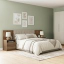 Ver imagem 1 de Cabeceira Extensível Estofada com 2 Mesas de Cabeceira Rustic/Imperial Madesa