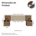 Ver imagem 3 de Cabeceira Extensível Estofada com 2 Mesas de Cabeceira Rustic/Imperial Madesa