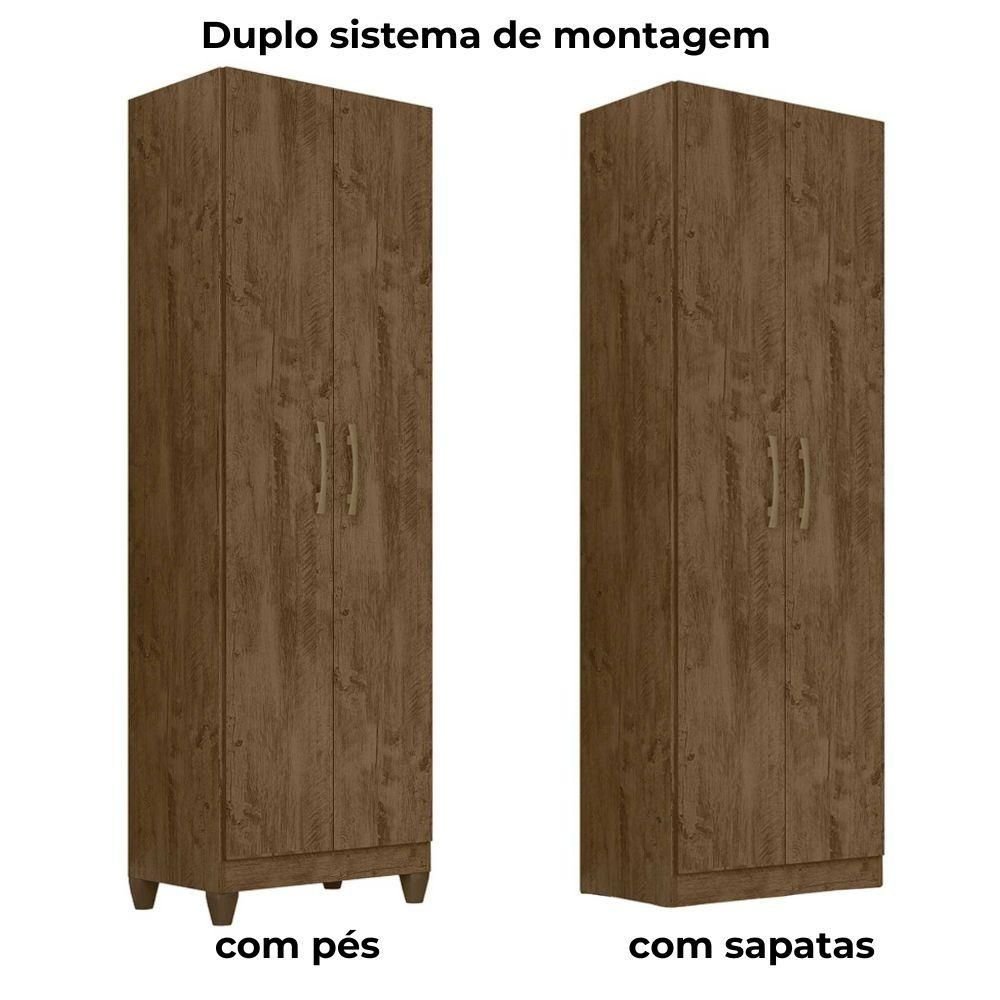 Armario Multiuso New Iris 2 Portas 181x55 Cm Castanho Wood Moval