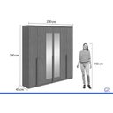 Ver imagem 3 de Guarda Roupa 6 Portas 2 Esp 4 Gv Alonzo Lopas Amêndoa