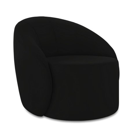 Poltrona Decorativa Orgânica Lua Veludo Preto D03 - D’Rossi