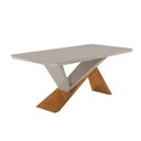 Ver imagem 3 de Mesa de Jantar Yasmin 180cm Tampo Mdf e Vidro Canto Copo Moderna Mobília
