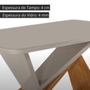 Ver imagem 5 de Mesa de Jantar Yasmin 180cm Tampo Mdf e Vidro Canto Copo Moderna Mobília