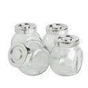 Ver imagem 4 de Porta Condimento Vidro 4 Peças com Tampa Cromada - Porta Condimentos Vidro 4 Peças Guardar Temperos