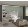 Guarda Roupa Dormitório Modulado Alpes Solteiro Bancada de Estudo - Roupeiro Luciane M05:verde - 1