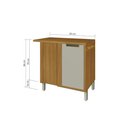 Ver imagem 3 de Balcão de Cozinha Modulado Canto reto Imperatriz 1 Porta c/ Tampo Freijo/Off White - Nesher