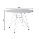 Ver imagem 3 de Sala de Jantar Mesa Redonda Branca 90cm Base de Ferro com 4 Cadeiras Brancas Cor: Branco