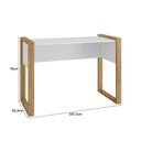 Ver imagem 2 de Escrivaninha Mesa para Computador Office 5030 Freijó Branco Acetinado Qmovi