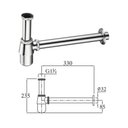 Ver imagem 4 de Sifão Lavatório Banheiro Metal com Copo Inox Cromado 7/8 Ajustável Premium