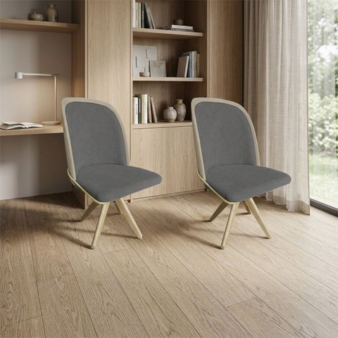 Kit 2 Cadeiras Sala de Jantar Base Giratória Jvb Móveis: Cinza