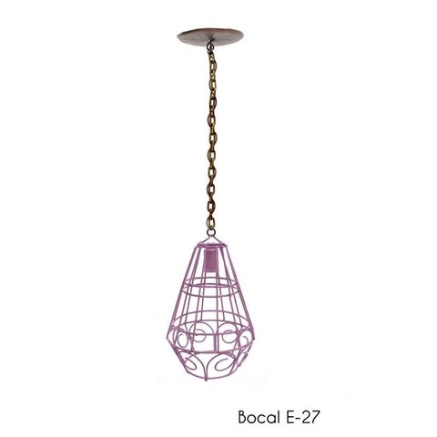 Pendente Artesanal Luminária para Balcão de Bar e Área Gourmet Cozinha Moderna - Rosa