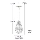 Ver imagem 2 de Pendente Artesanal Luminária para Balcão de Bar e Área Gourmet Cozinha Moderna - Branco