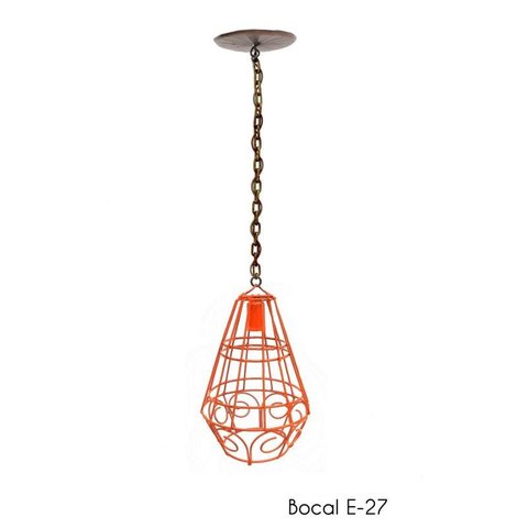 Pendente Artesanal Luminária para Balcão de Bar e Área Gourmet Cozinha Moderna - Laranja