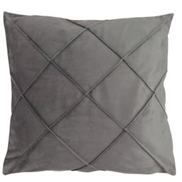 Capa Almofada Veludo Drapeada 45x45 - Cinza Escuro - 1