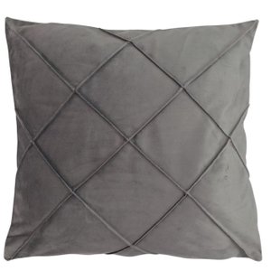 Capa Almofada Veludo Drapeada 45x45 - Cinza Escuro