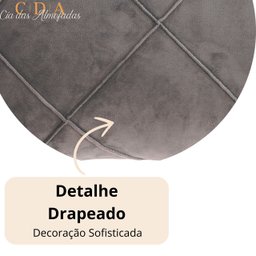Capa Almofada Veludo Drapeada 45x45 - Cinza Escuro - 2