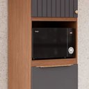 Ver imagem 4 de Paneleiro Cozinha 2 Portas Nicho Microondas Armário 100% MDF:Freijó/Titanium