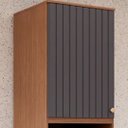 Ver imagem 2 de Paneleiro Cozinha 2 Portas Nicho Microondas Armário 100% MDF:Freijó/Titanium