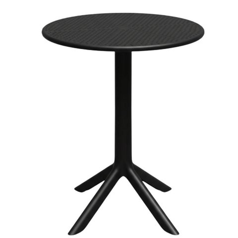 Mesa para Jardim Simpla 2 em 1 Redonda Tampo em Plástico Estrutura em Polietileno Preto