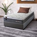 Ver imagem 1 de Conjunto Cama Box Solteiro c/ Molas Ensacadas Benton Cinza 88x188x71