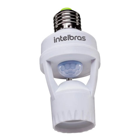 Sensor Presença Para Iluminação Intelbras Esp 360s Lâmpada Bocal E27 Branco