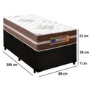 Ver imagem 4 de Cama Box Baú Solteiro Sintético + Colchão Molas Ensacadas Texas Prime Colchões 88cm Preto