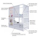 Ver imagem 5 de Treliche Casinha 2 Janelas Cortina Madeira Branco-rosa