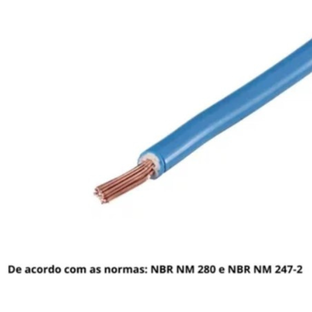 Cabo Elétrico Flexível Sil 750v 2.5mm Rolo 100 Metros Azul - 2