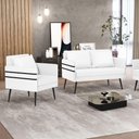 Ver mais imagens de Kit 01 Namoradeira e 01 Poltrona Corino Branco