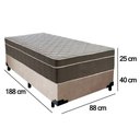 Ver imagem 3 de Cama Box Suede Solteiro + Colchão Sereneprime Molas Ensacadas 88x188x65 Bege