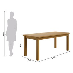 Conjunto Mesa de Madeira Nogueira 200x88 + 8 Cadeiras Estofadas Sfa - 5