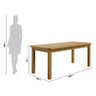 Conjunto Mesa de Madeira Nogueira 200x88 + 8 Cadeiras Estofadas Sfa - 5