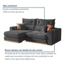 Ver imagem 6 de Sofa Retratil e Reclinavel Montreal 250cm Kc Rei de Casa Veludo Cinza